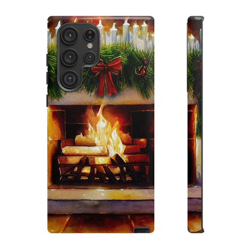 Candles on the Hearth Decorated for Christmas - Impact Resistant Phone Case Samsung Galaxy S22 Ultra Glossy